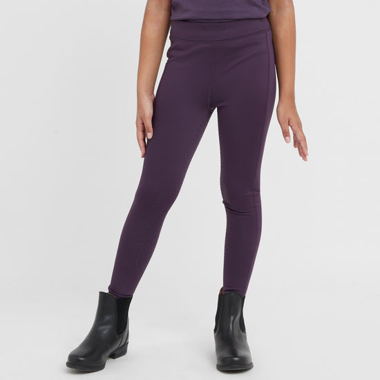 Young Rider Shield Winter Riding Tights Purple