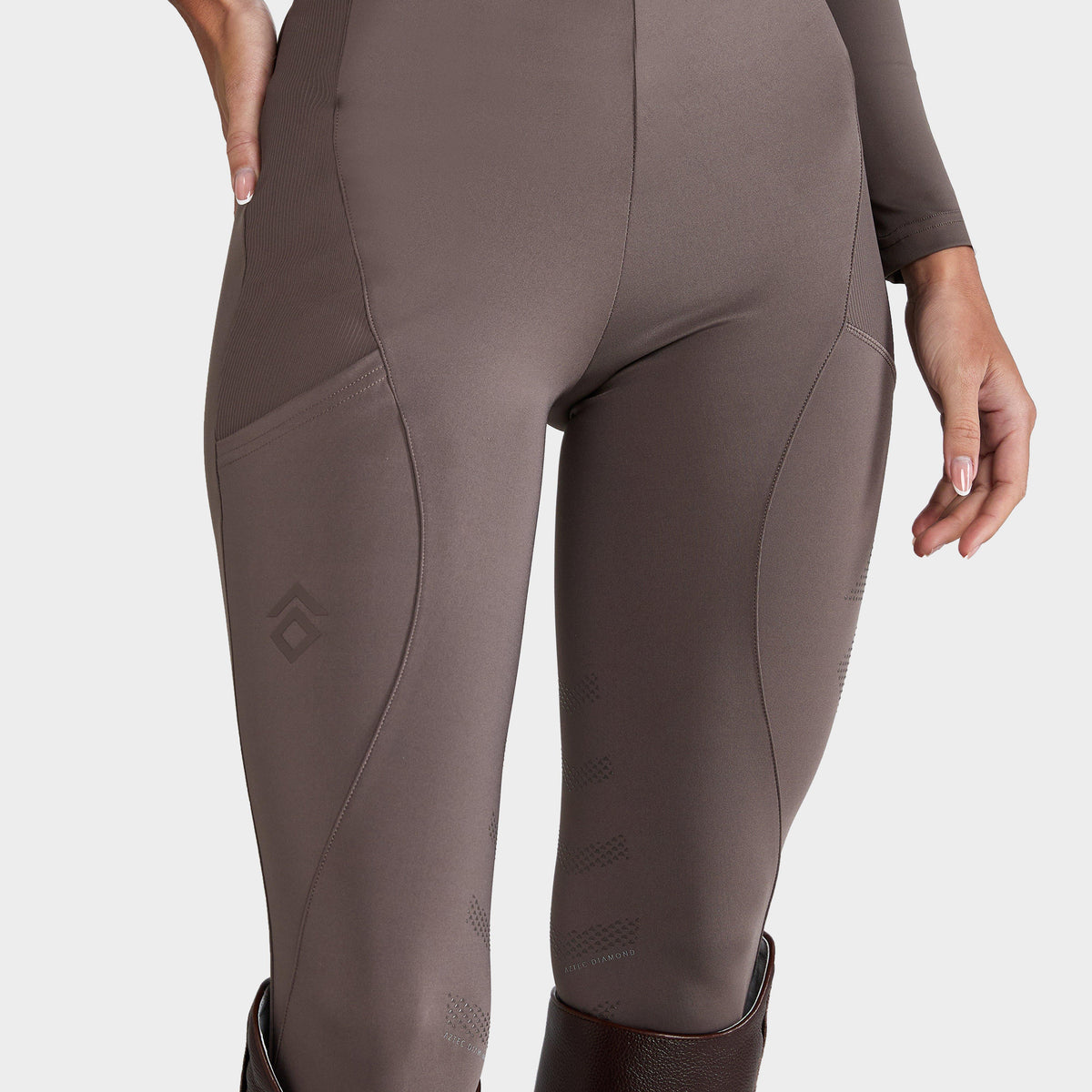 Womens Core Knee Patch Leggings Fawn