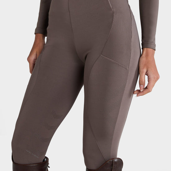 Womens Core Knee Patch Leggings Fawn