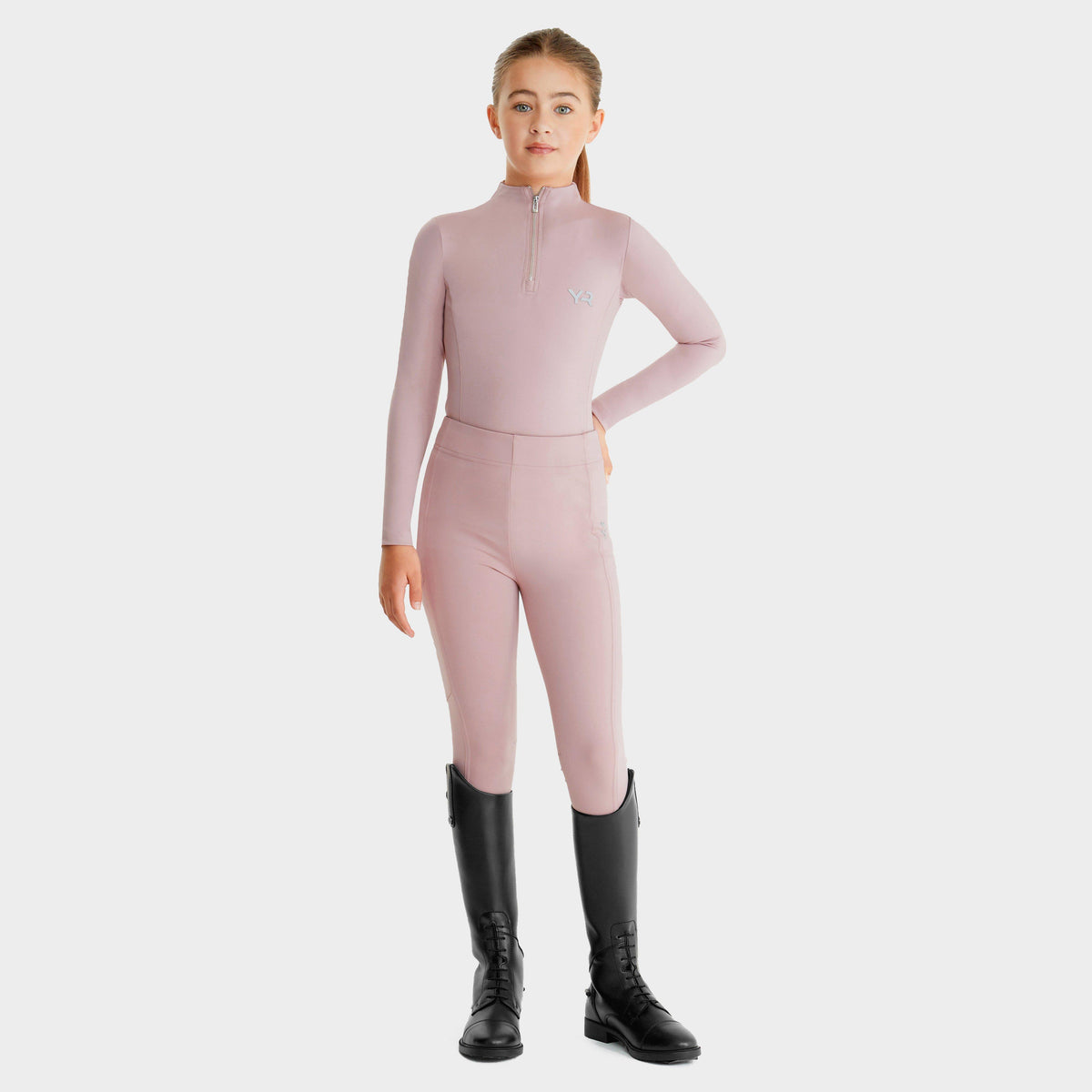 Young Rider Long Sleeve Base Layer Pink