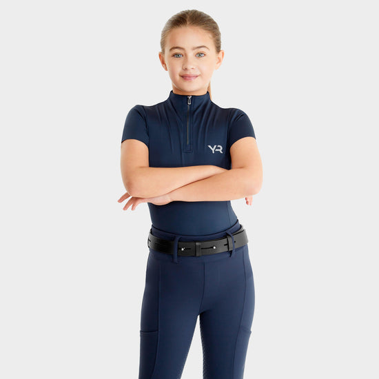 Young Rider Short Sleeve Base Layer Navy