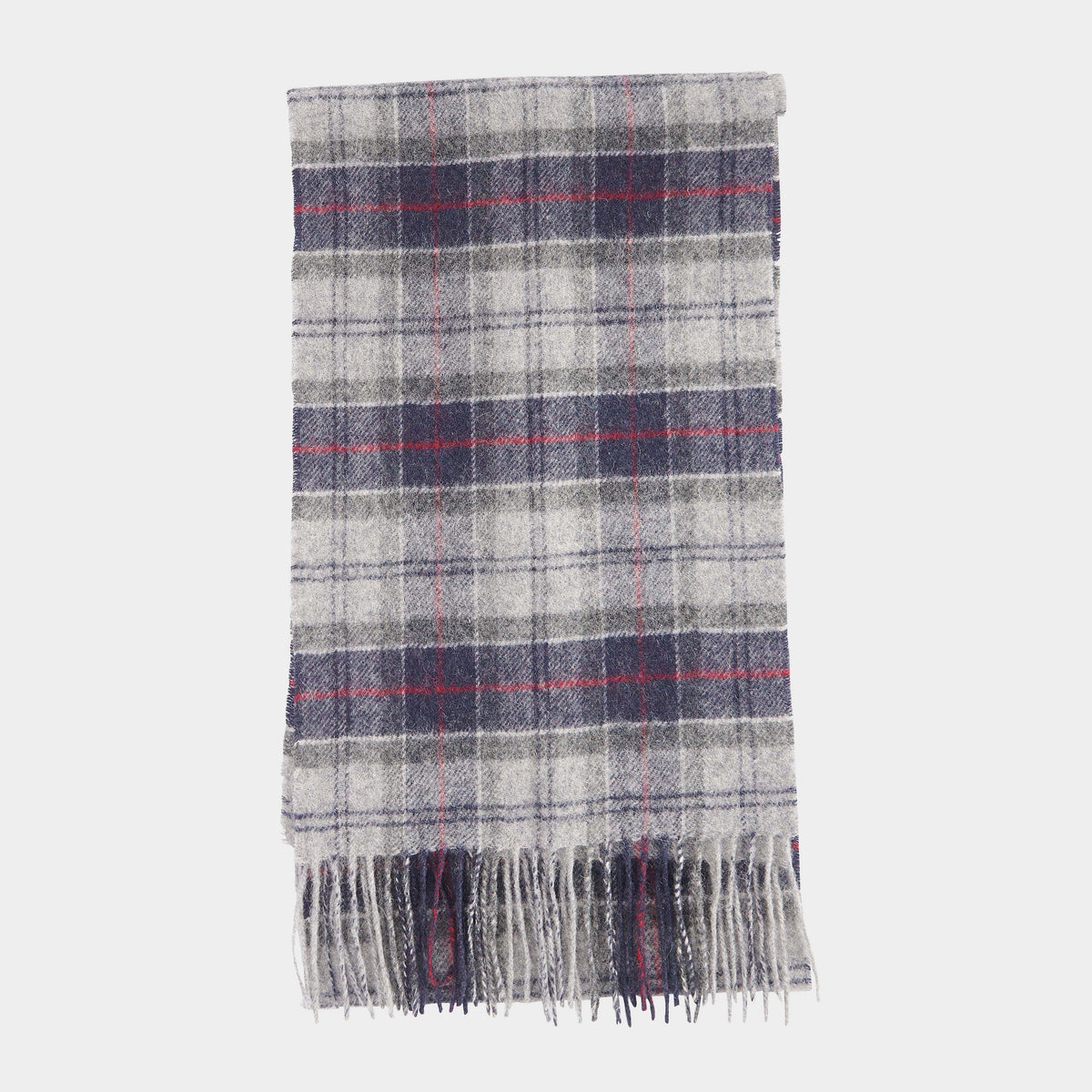 Tartan Lambswool Scarf Blue Granite
