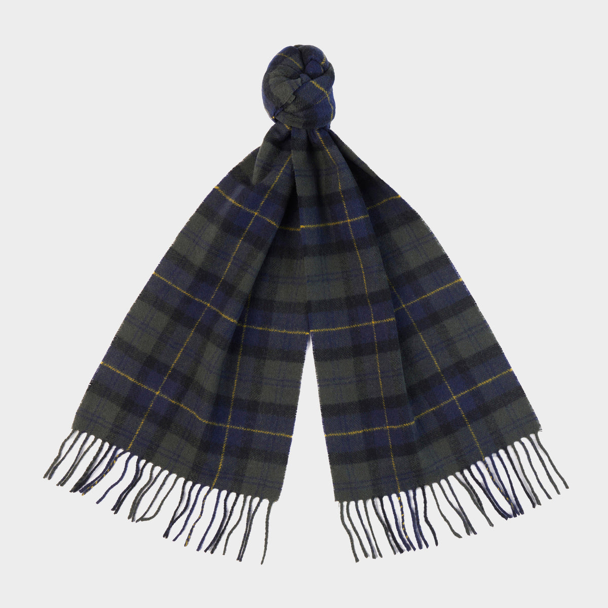 Tartan Lambswool Scarf Olive Night