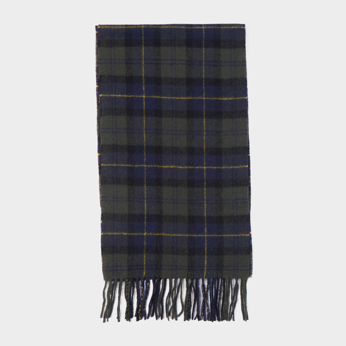 Tartan Lambswool Scarf Olive Night