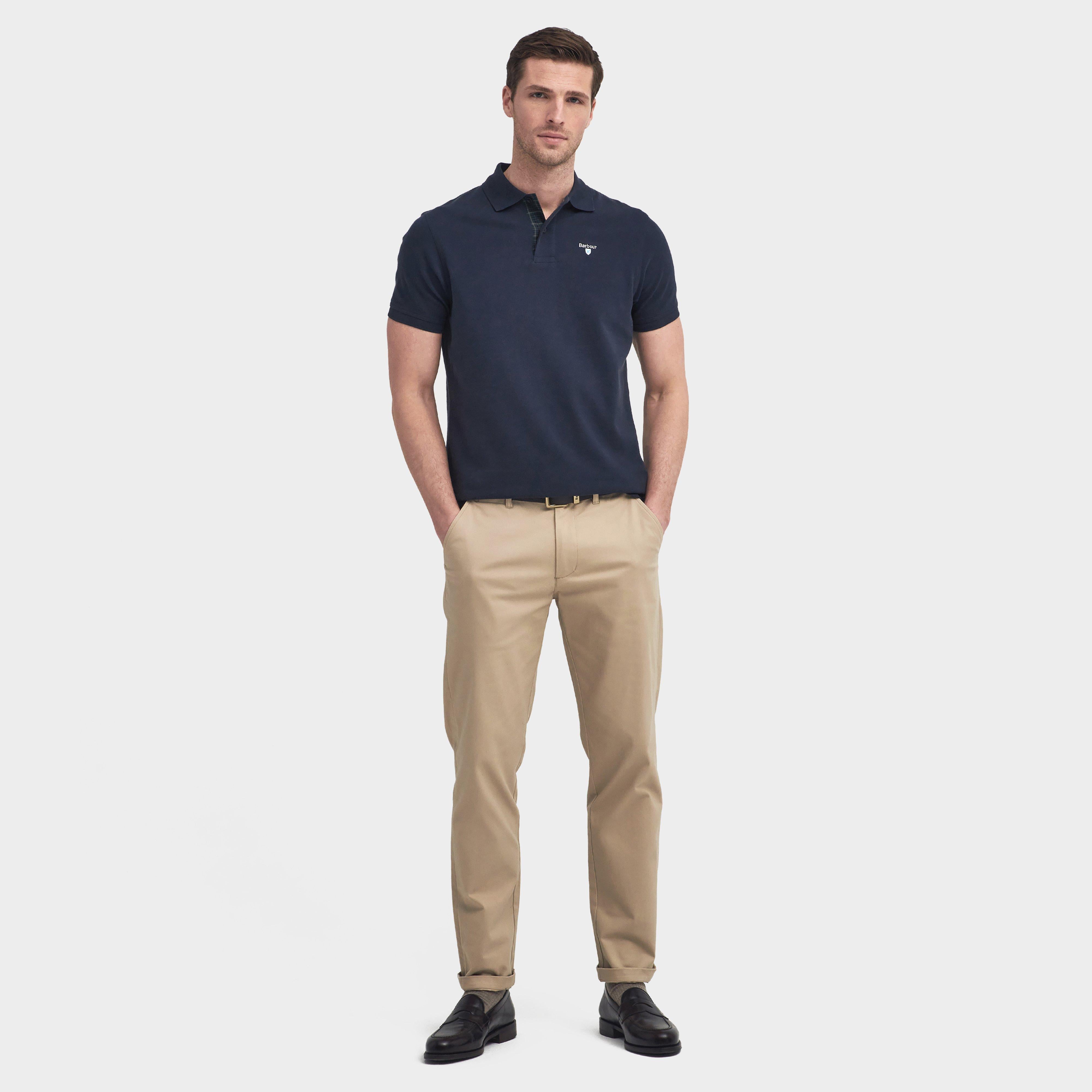 Mens Tartan Pique Polo Shirt Sapphire