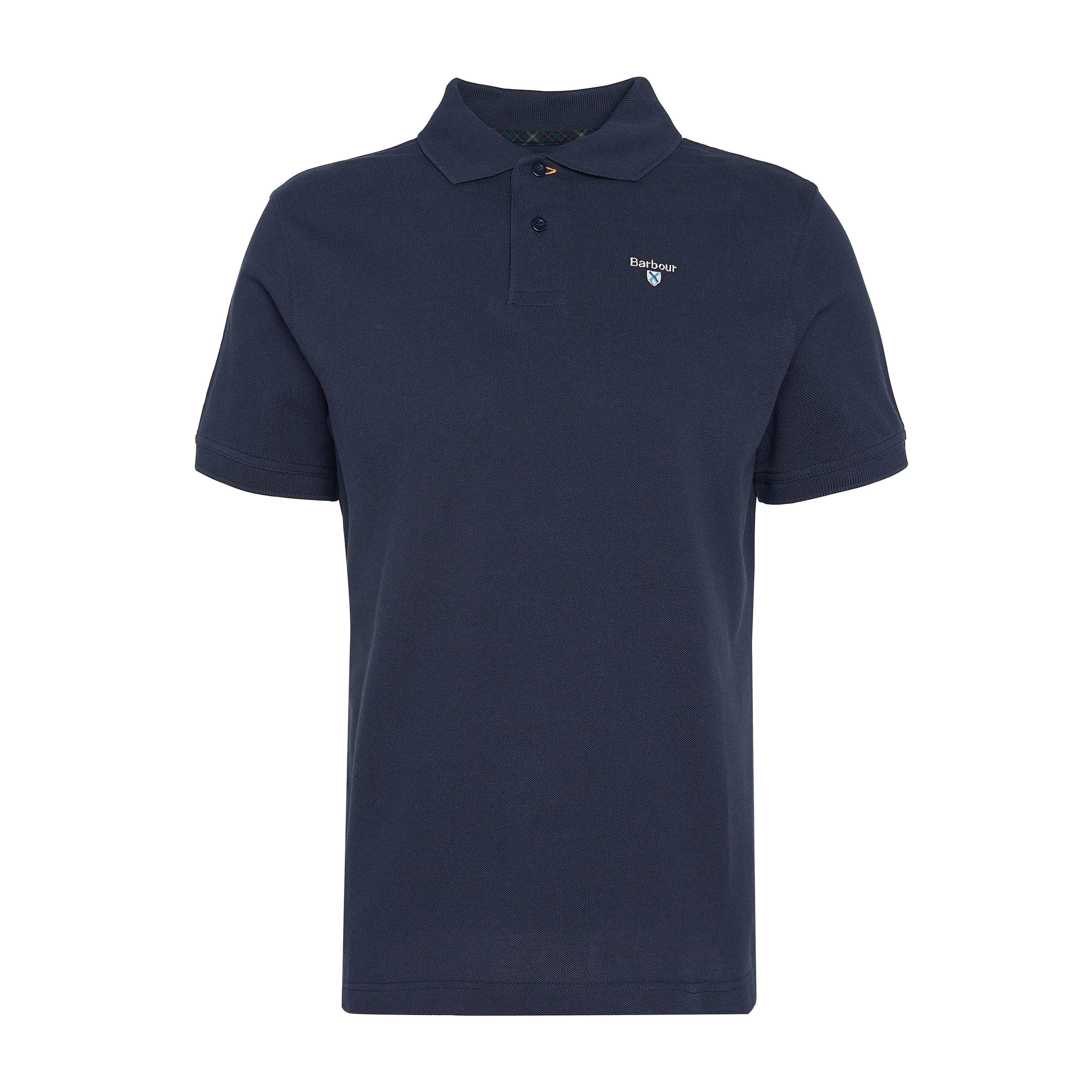 Mens Tartan Pique Polo Shirt Sapphire