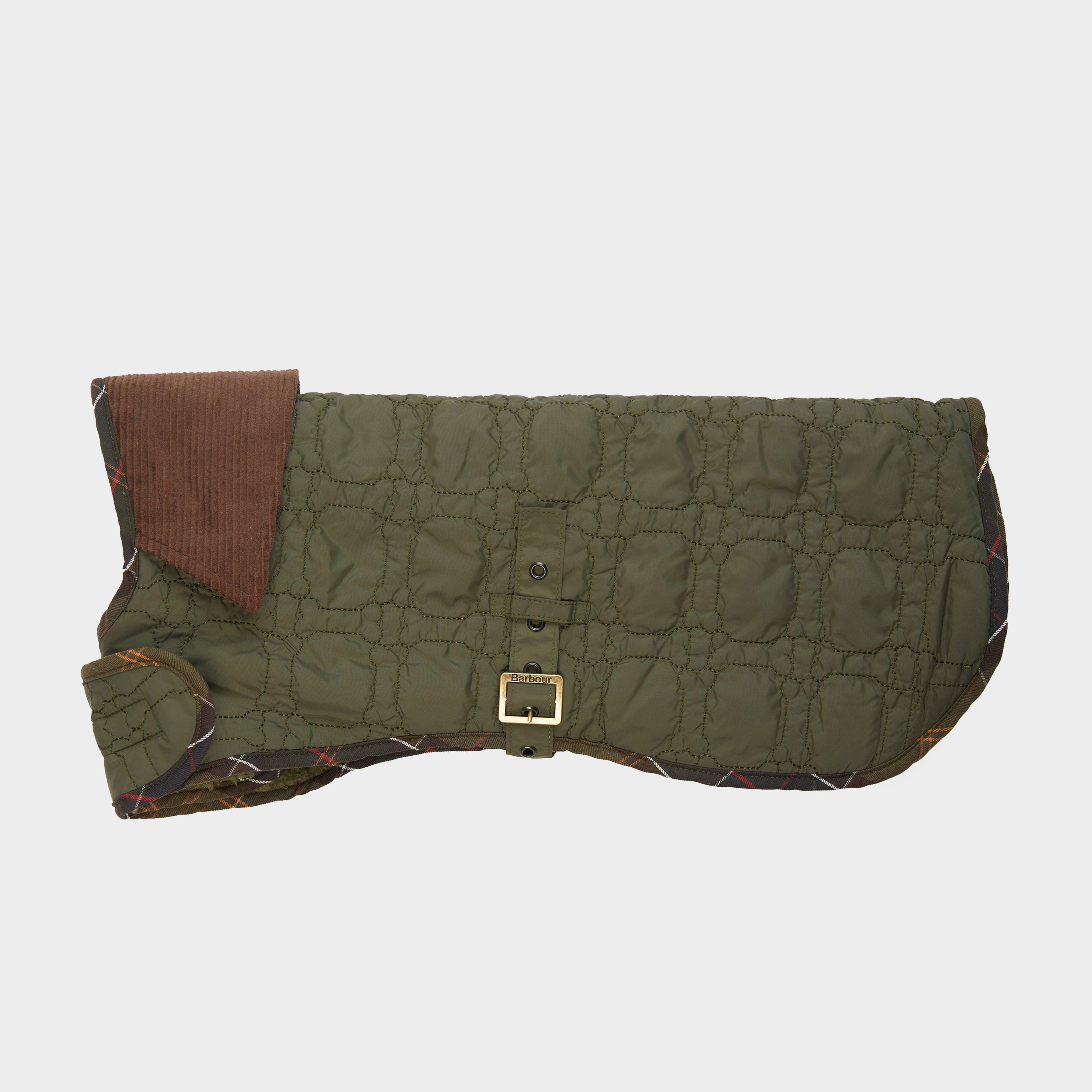 Dog Bone Quilted Dog Coat Dark Olive