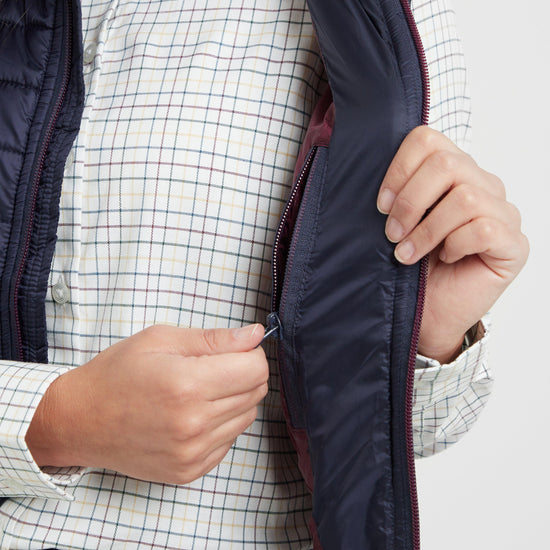 Womens Kingston Rip-Stop Gilet Navy/Merlot