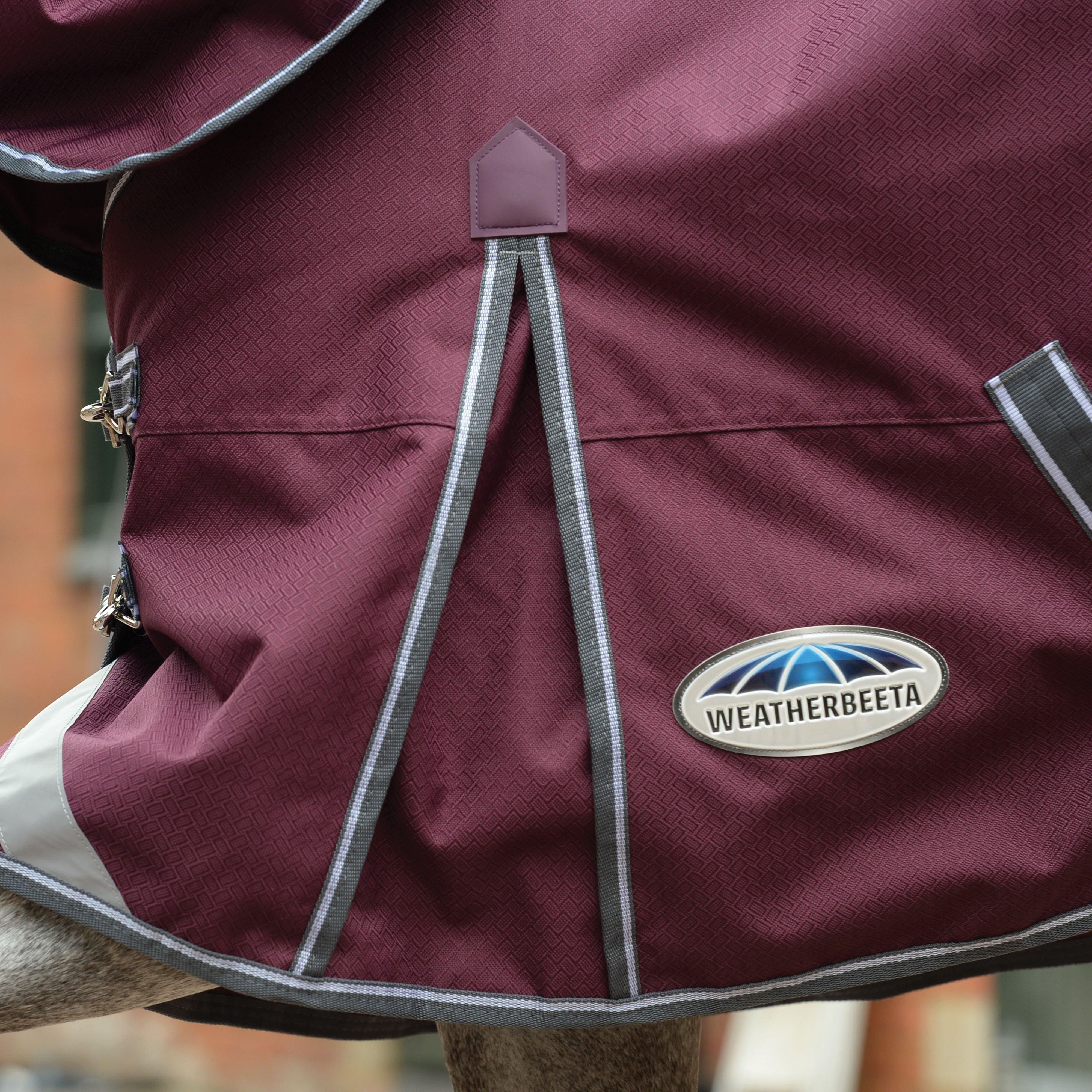 ComFiTec Plus Dynamic II Standard Neck Mediumweight 220g Turnout Rug Maroon/Grey/White