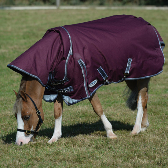 ComFiTec Plus Dynamic II Detach-A-Neck Mediumweight 220g Turnout Rug Maroon/Grey/White