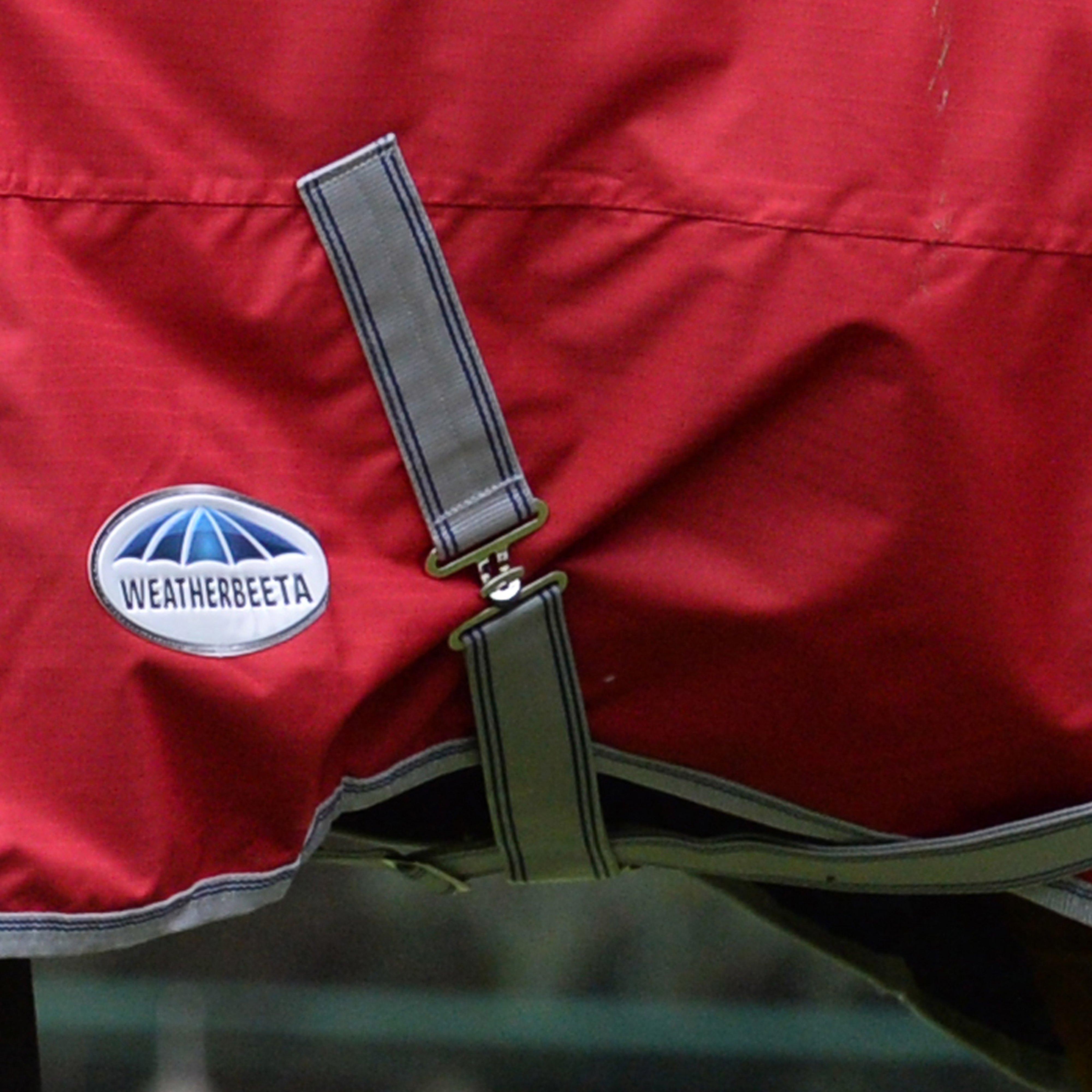 ComFiTec Classic Standard Neck 50g Lite Plus Turnout Rug Red/Silver/Navy