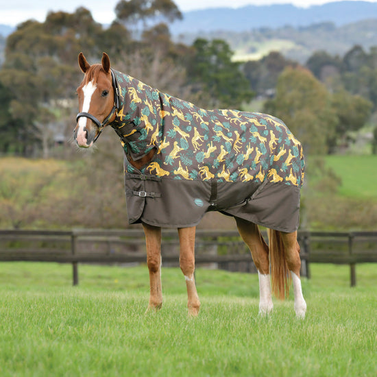 ComFiTec Tyro Combo Neck Medium Weight 200g Turnout Rug Jungle Print