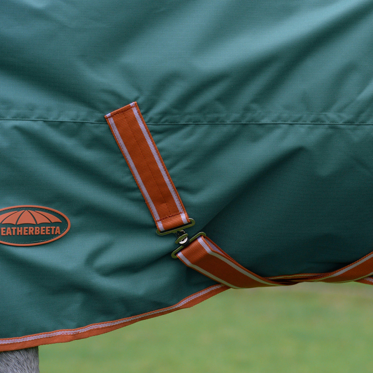 ComFiTec Tyro Combo Neck 200g Mediumweight Turnout Rug Green/Burnt Orange/White