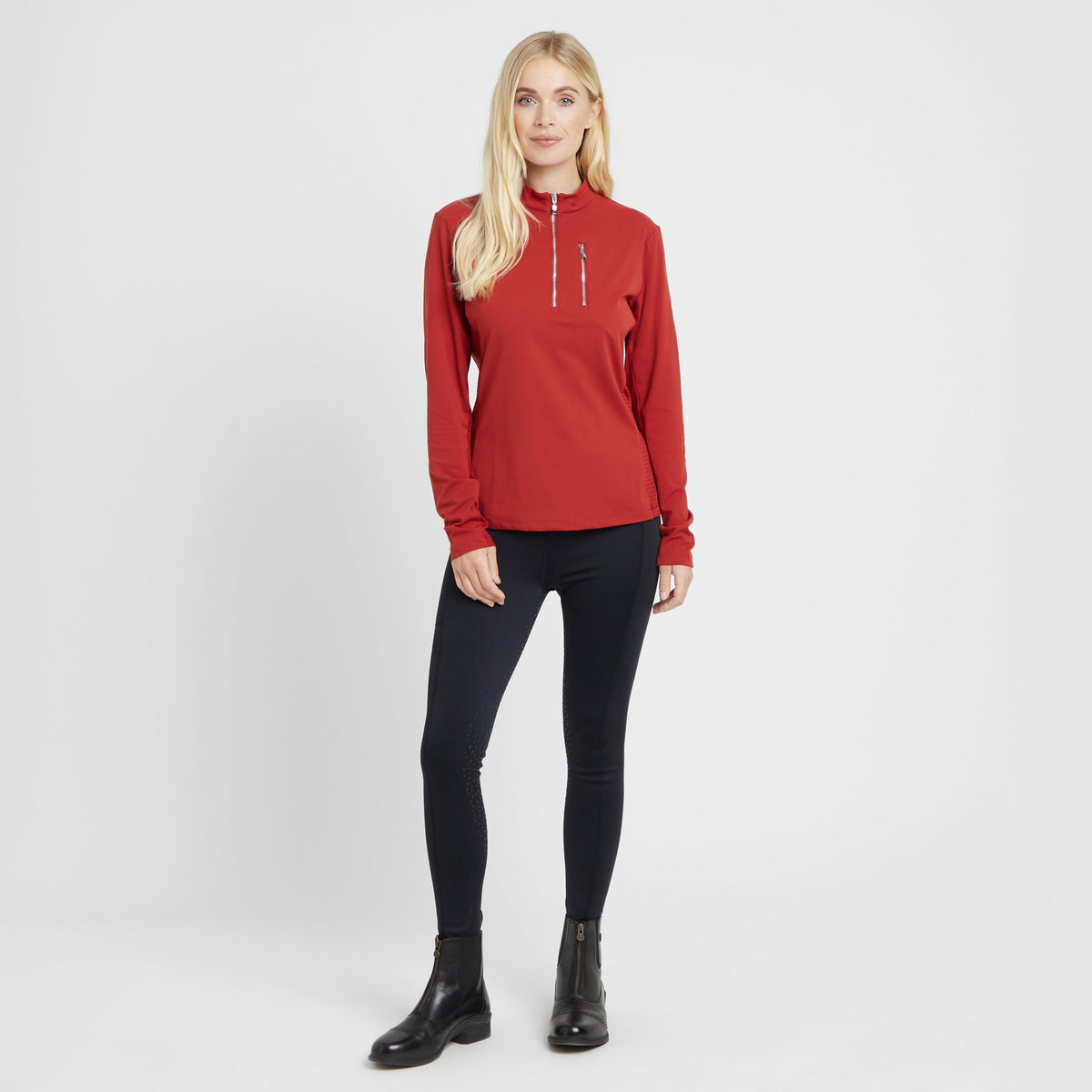 Womens Reno Long Sleeve Riding Top Red Ochre
