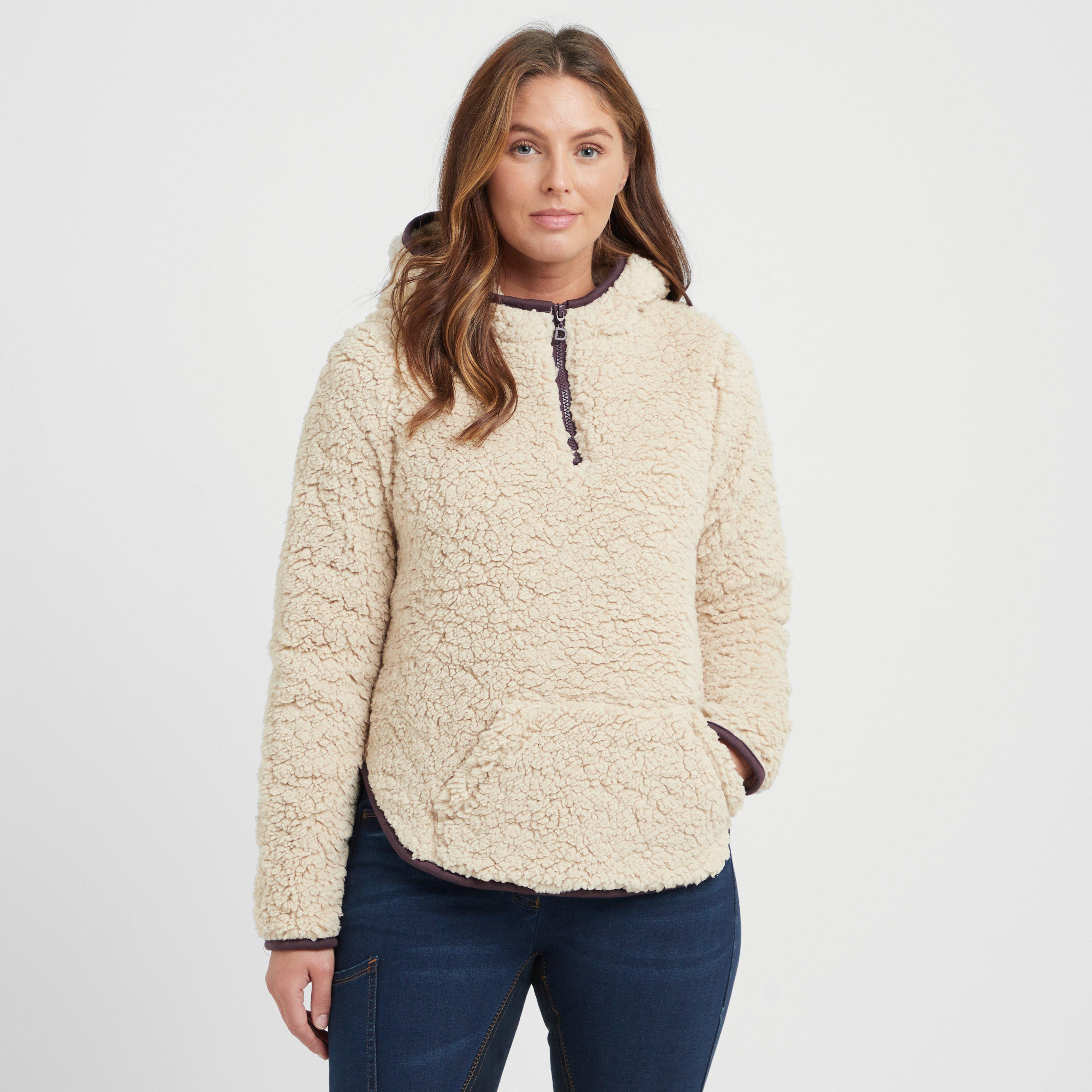 Womens Talia Teddy Pullover Beige/Perfect Plum