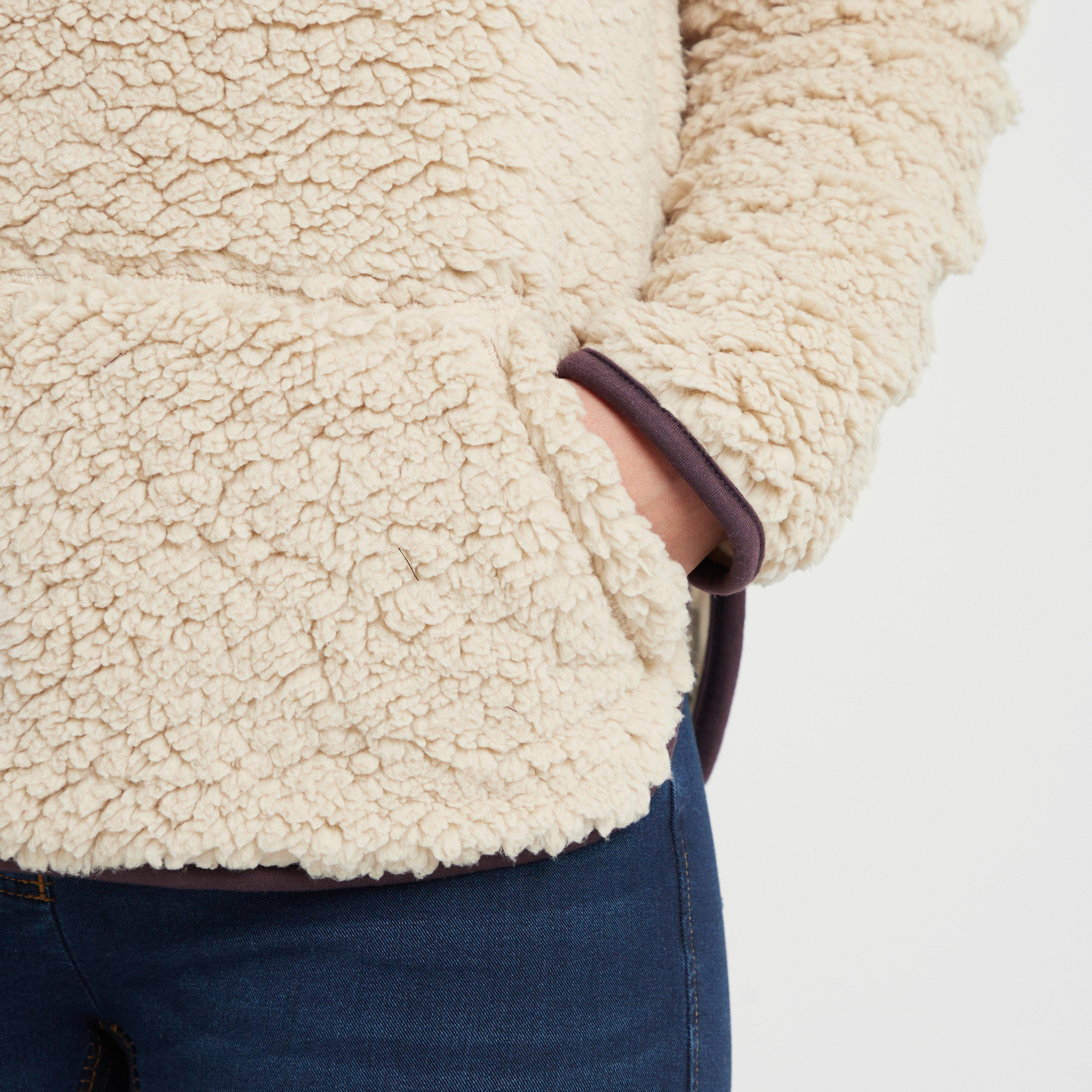 Womens Talia Teddy Pullover Beige/Perfect Plum