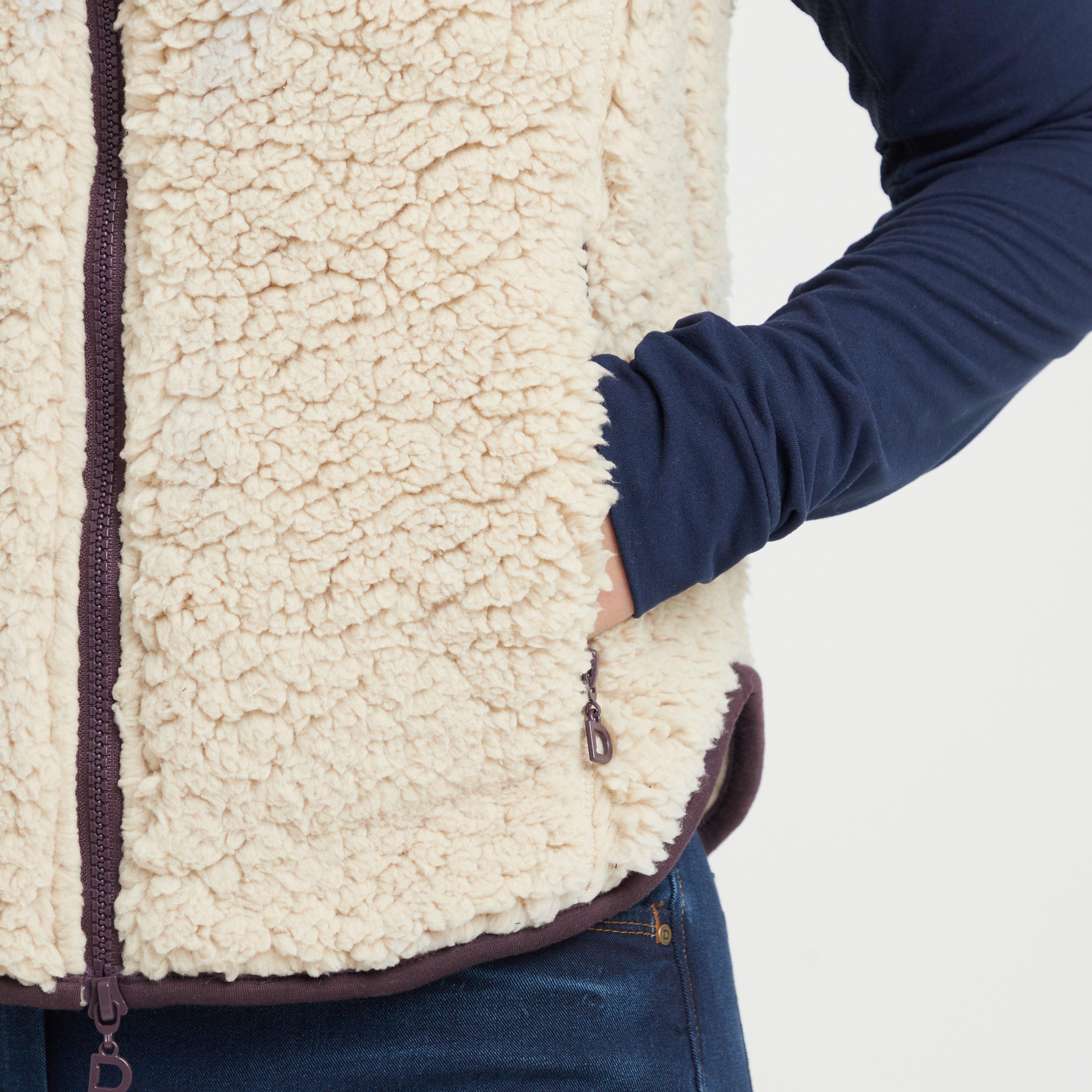 Womens Thea Teddy Vest Beige/Perfect Plum