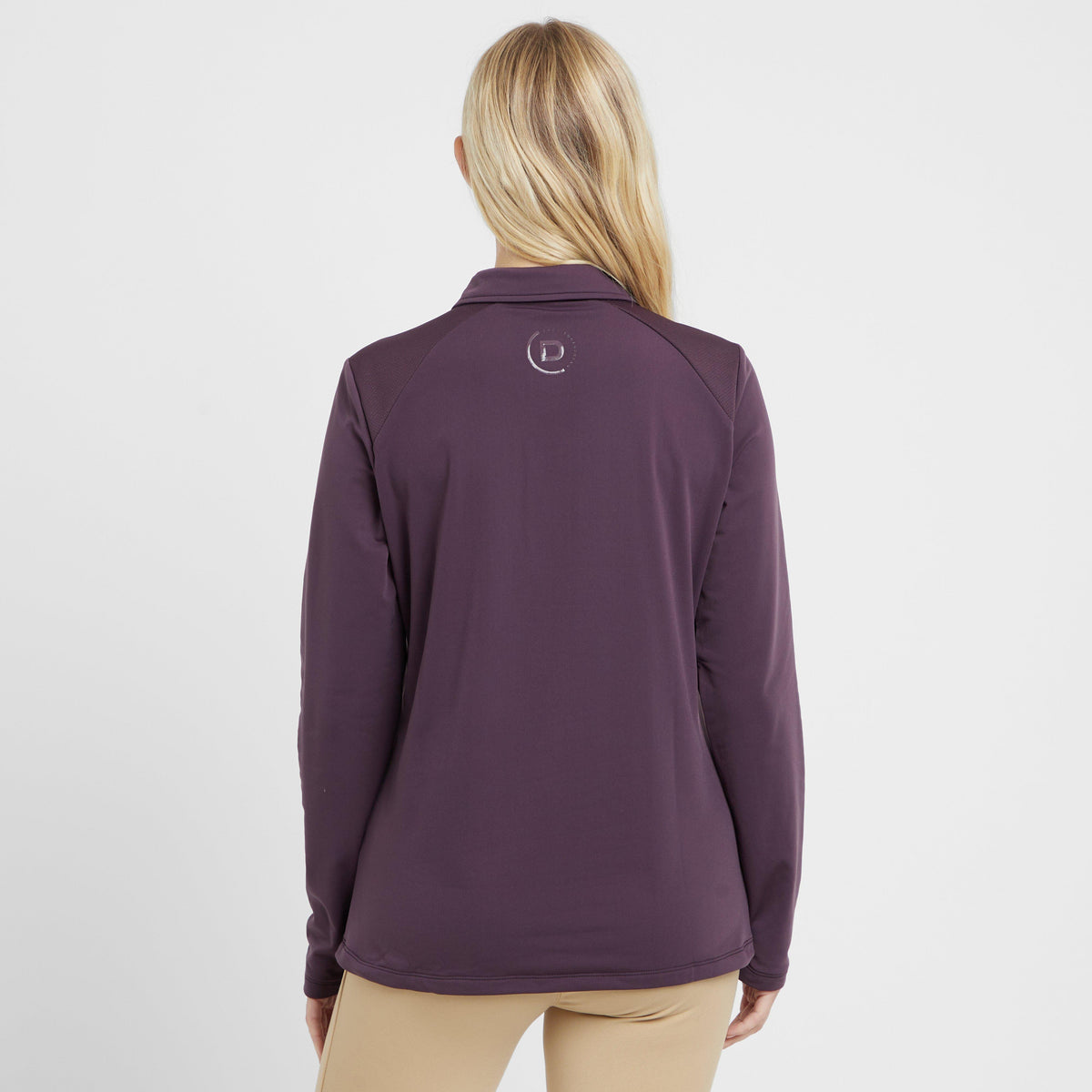 Womens Thelma Thermal Long Sleeve Riding Polo Plum Perfect