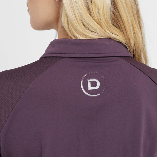 Womens Thelma Thermal Long Sleeve Riding Polo Plum Perfect