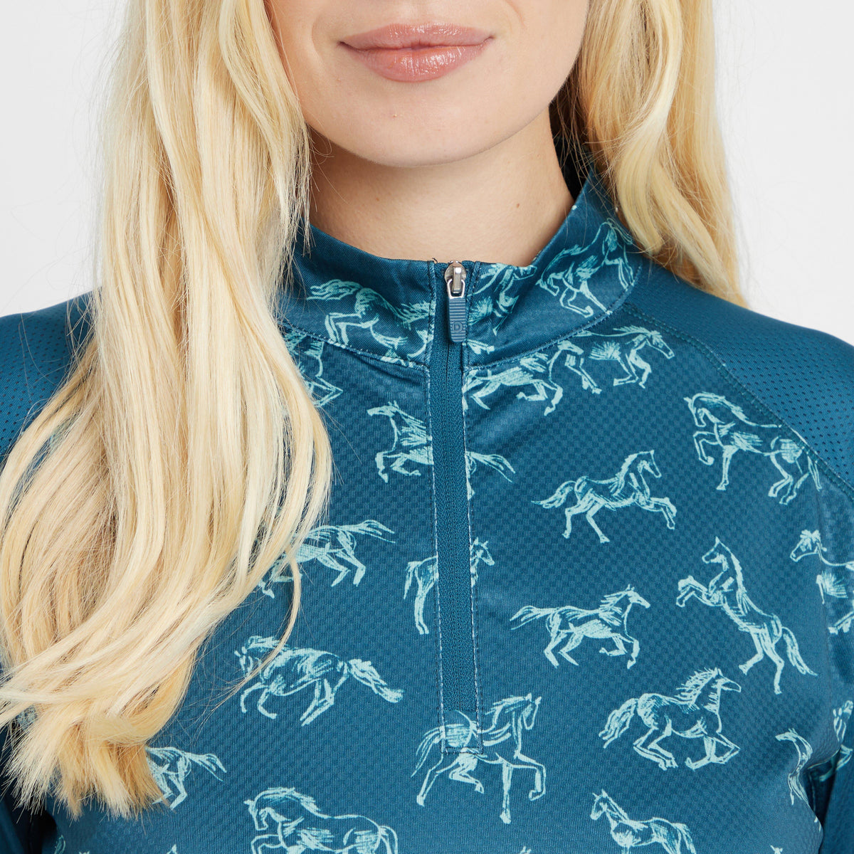 Womens Autumn Sally Long Sleeve Riding Top Legion Blue Froliking Horses