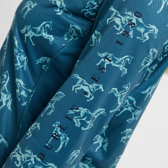 Womens Autumn Sally Long Sleeve Riding Top Legion Blue Froliking Horses