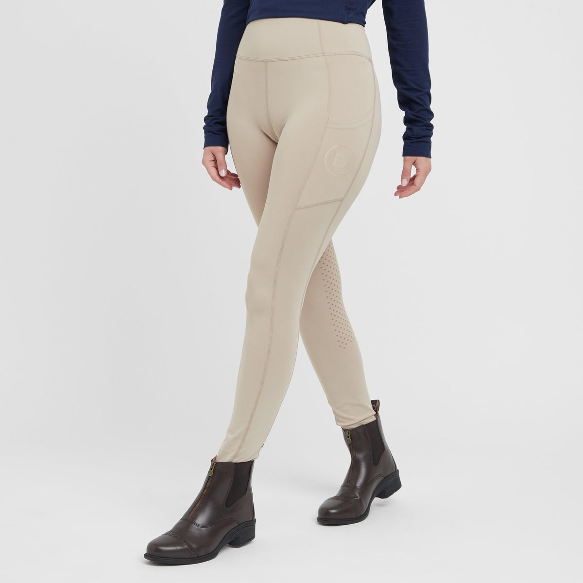 Womens Everyday Riding Tights Beige