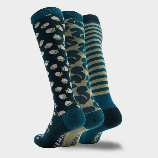 3 Pack Socks Green Autumn