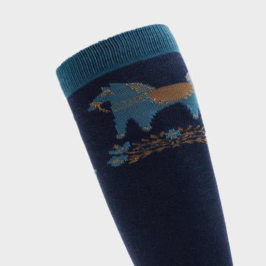 3 Pack Socks Navy Nordic Ponies