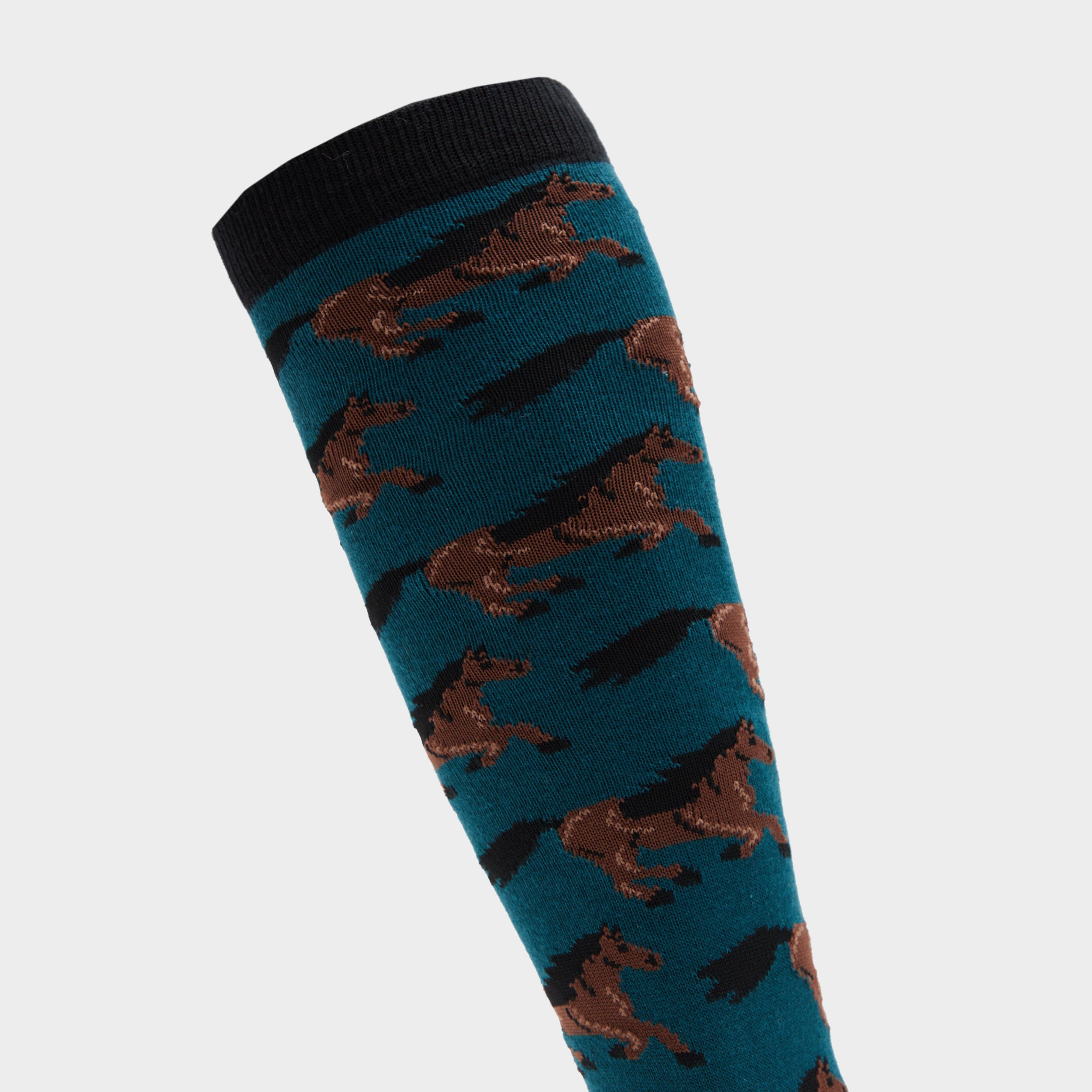 Single Pack Socks Green Chestnut Horses