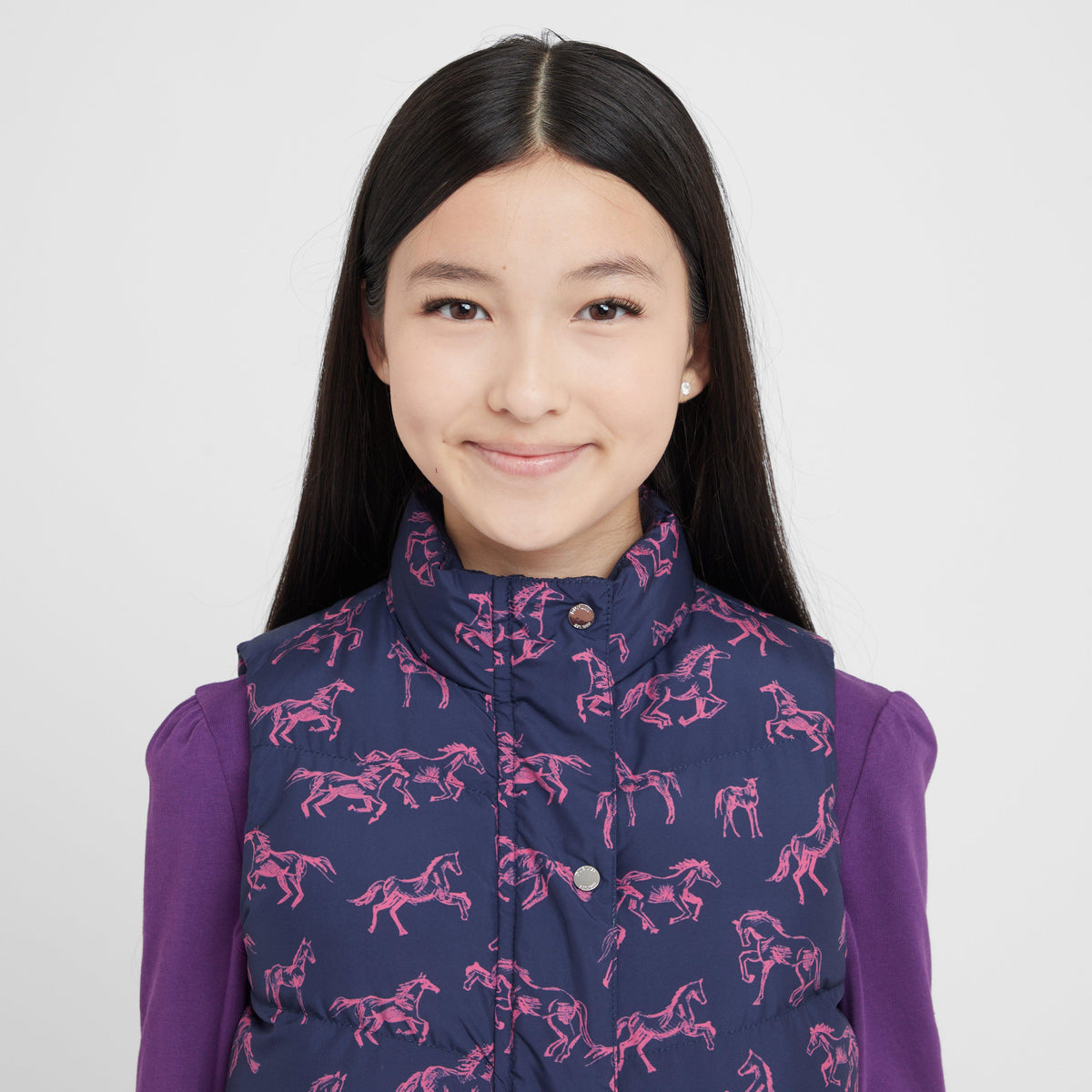 Kids Patrice Everyday Puffer Vest Navy/Frolicking Horse