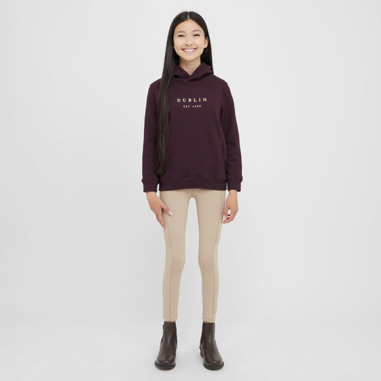 Kids Lilah Lurex Logo Hoodie Plum Perfect/Rose Gold