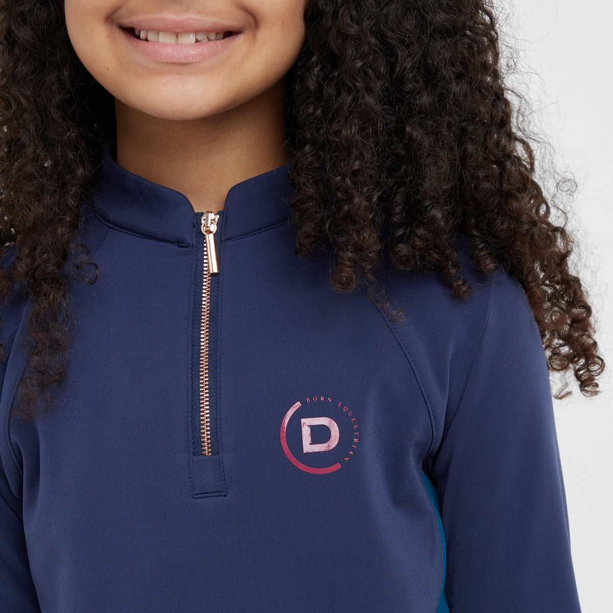 Kids Sadie Panel Detail Long Sleeve Riding Top Naval Academy/Legion Blue