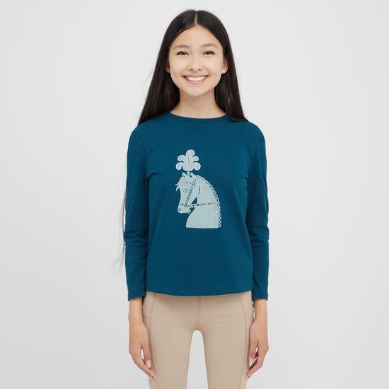Kids Poppy Puff Sleeve Tee Legion Blue/Pony Silhouette