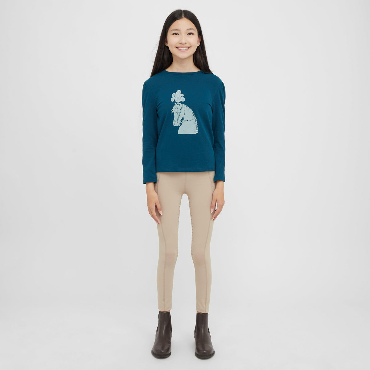 Kids Poppy Puff Sleeve Tee Legion Blue/Pony Silhouette