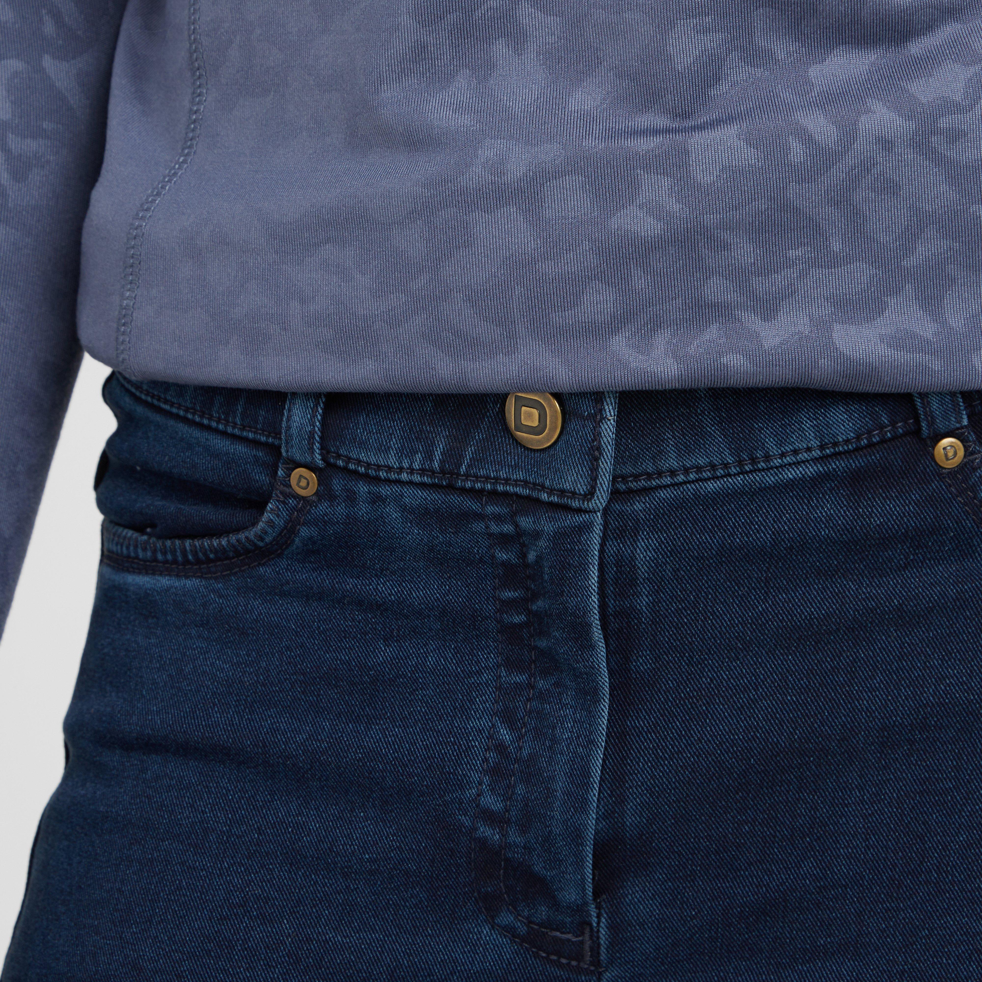 Kids Shona Full Grip Silicone Print Denim Breeches Light Blue Denim