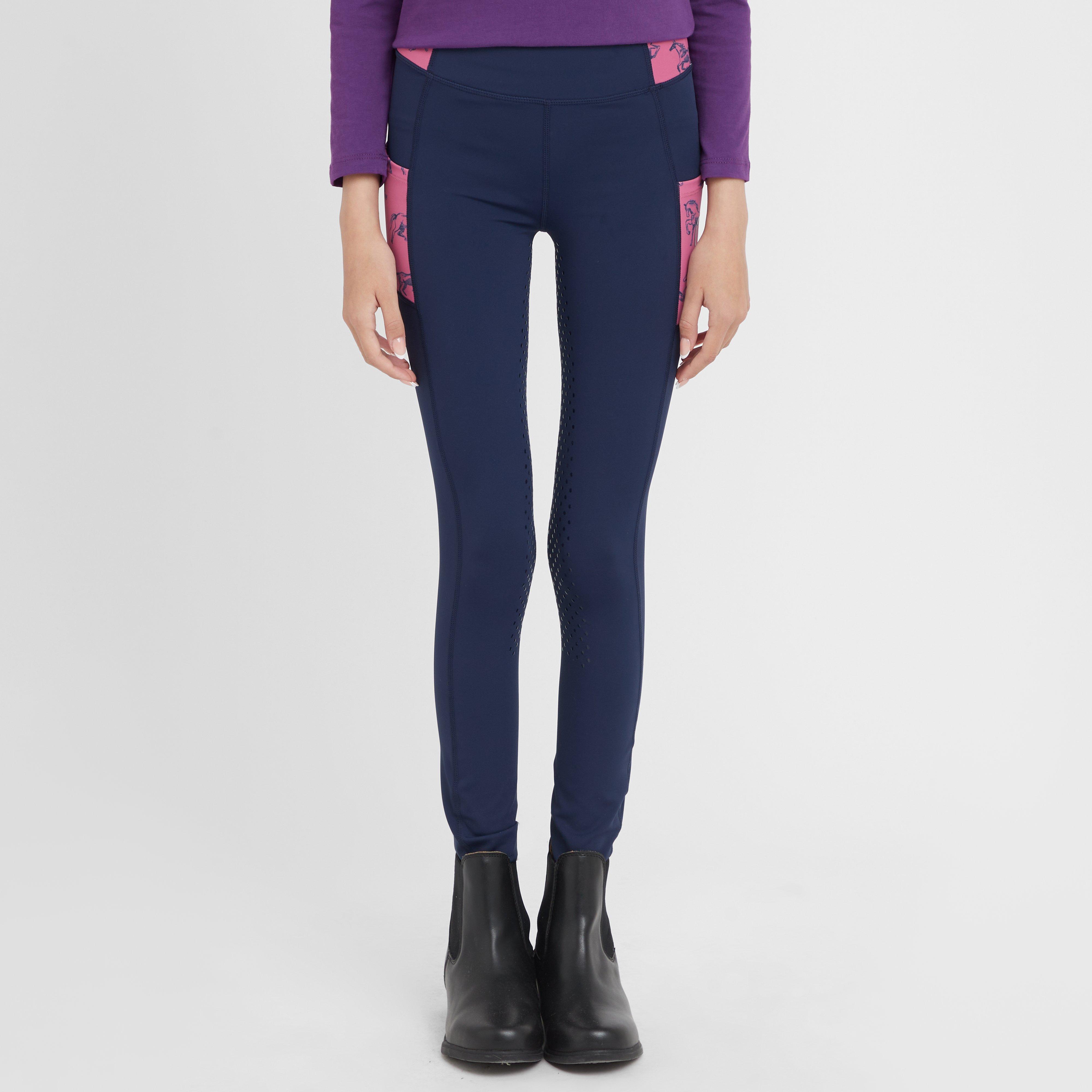 Kids Everyday Riding Tights Navy/Frolicking Horses