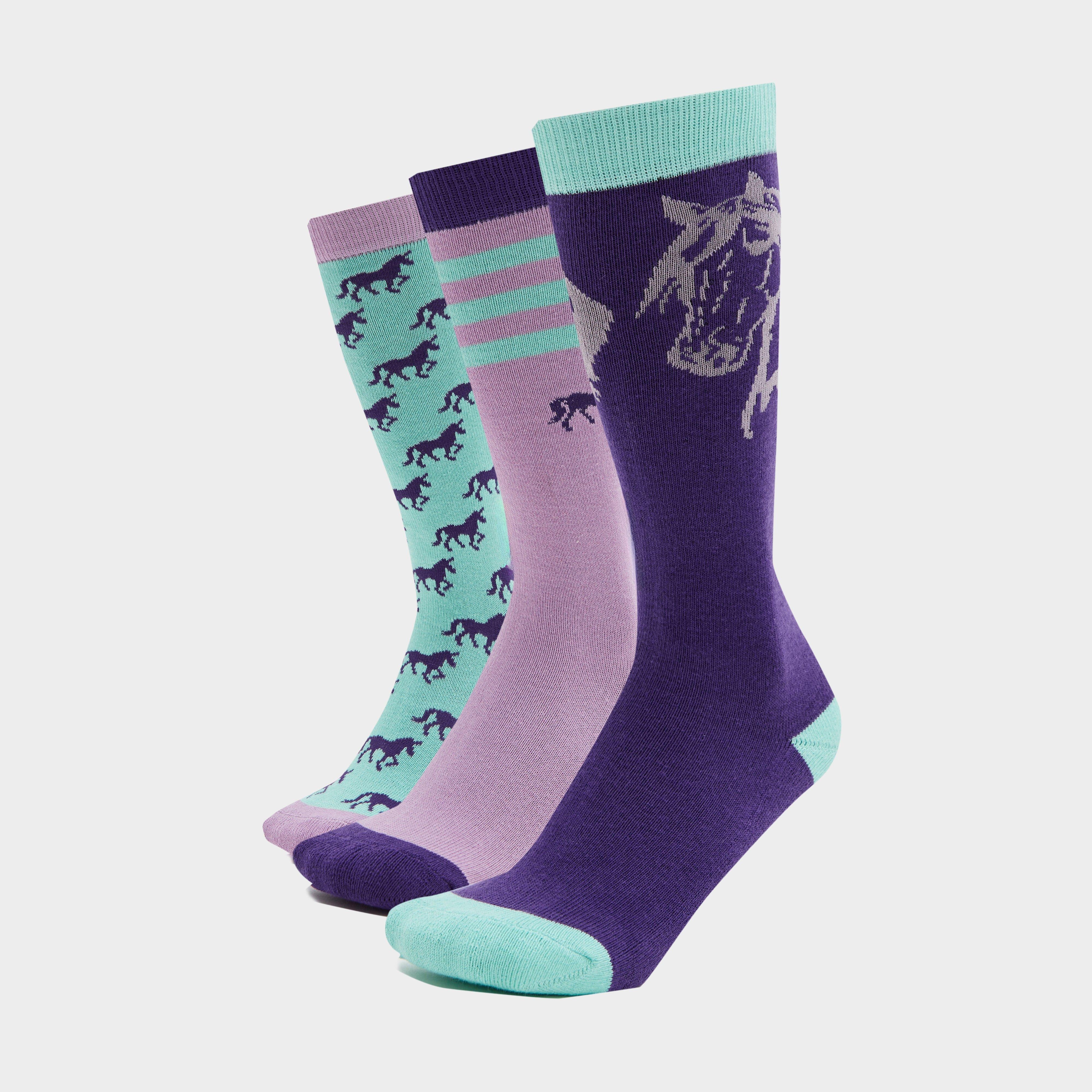 Kids 3 Pack Socks Nineties Horses