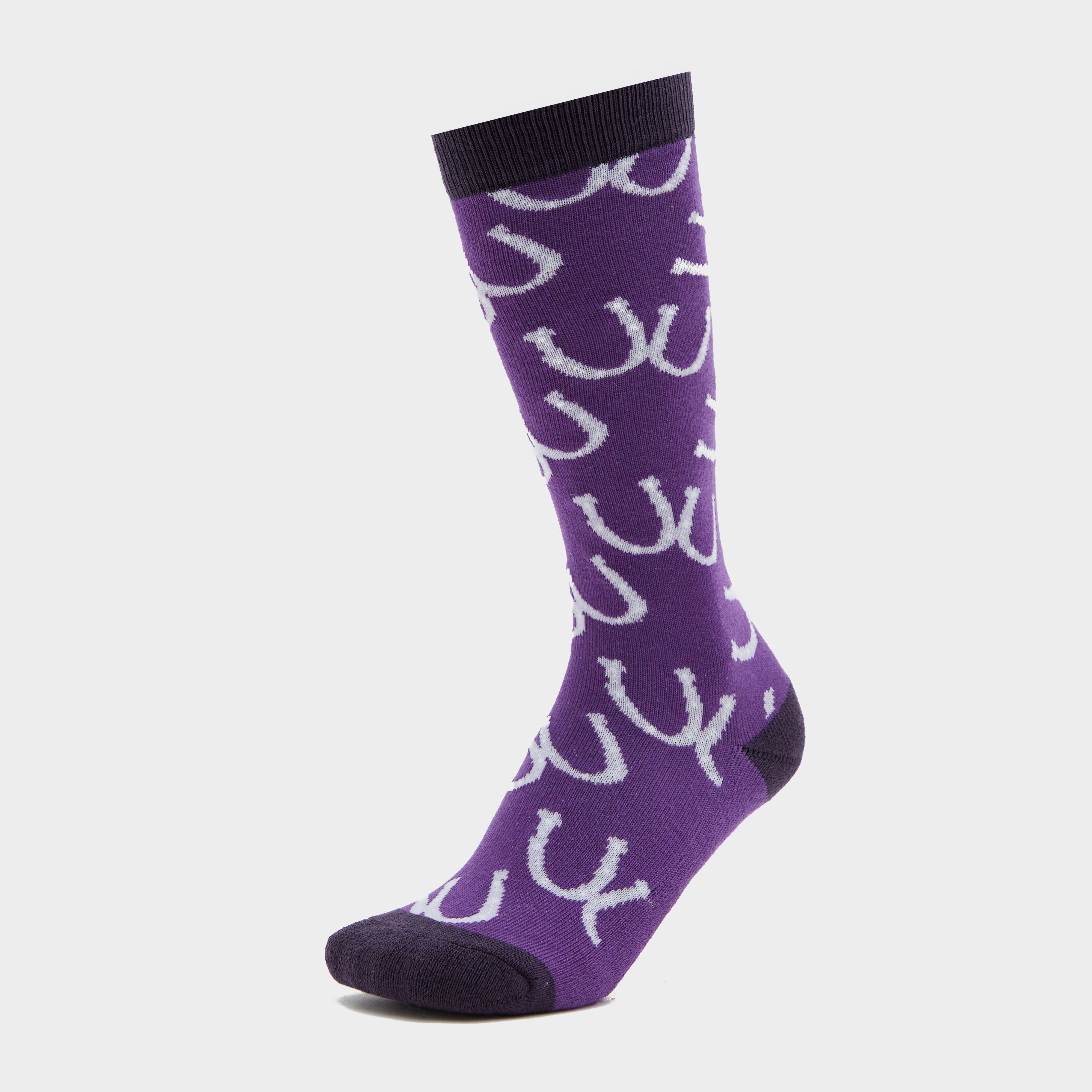 Kids Single Pack Socks Purple Horseshoes