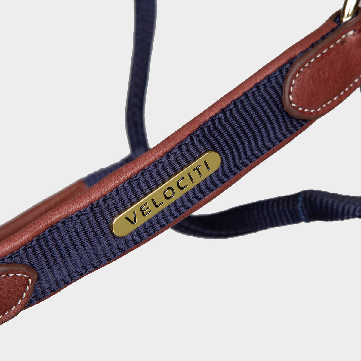 Lusso Padded Leather Headcollar Navy
