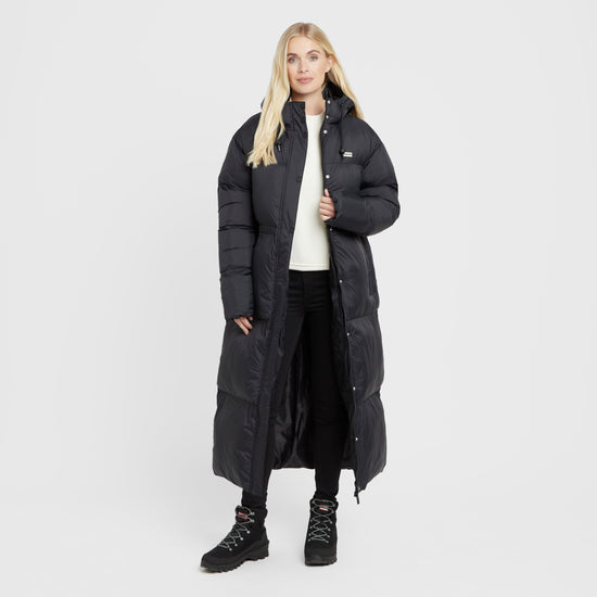 Green Label Womens Birnam Long Jacket Black