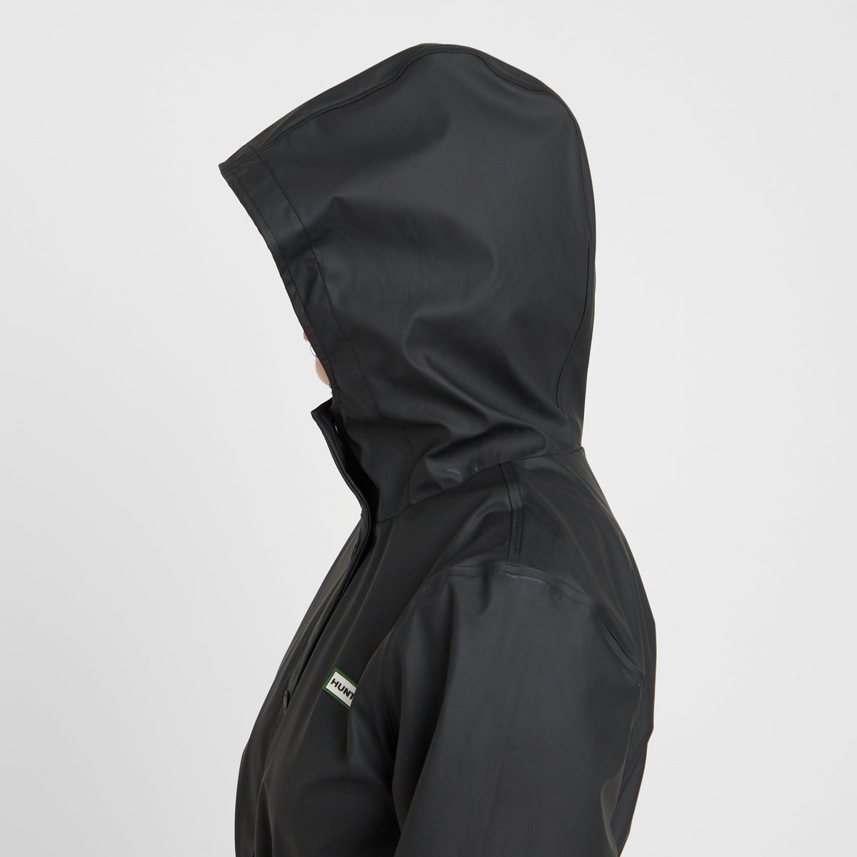 Green Label Womens Maidens Long Wind Breaker Black