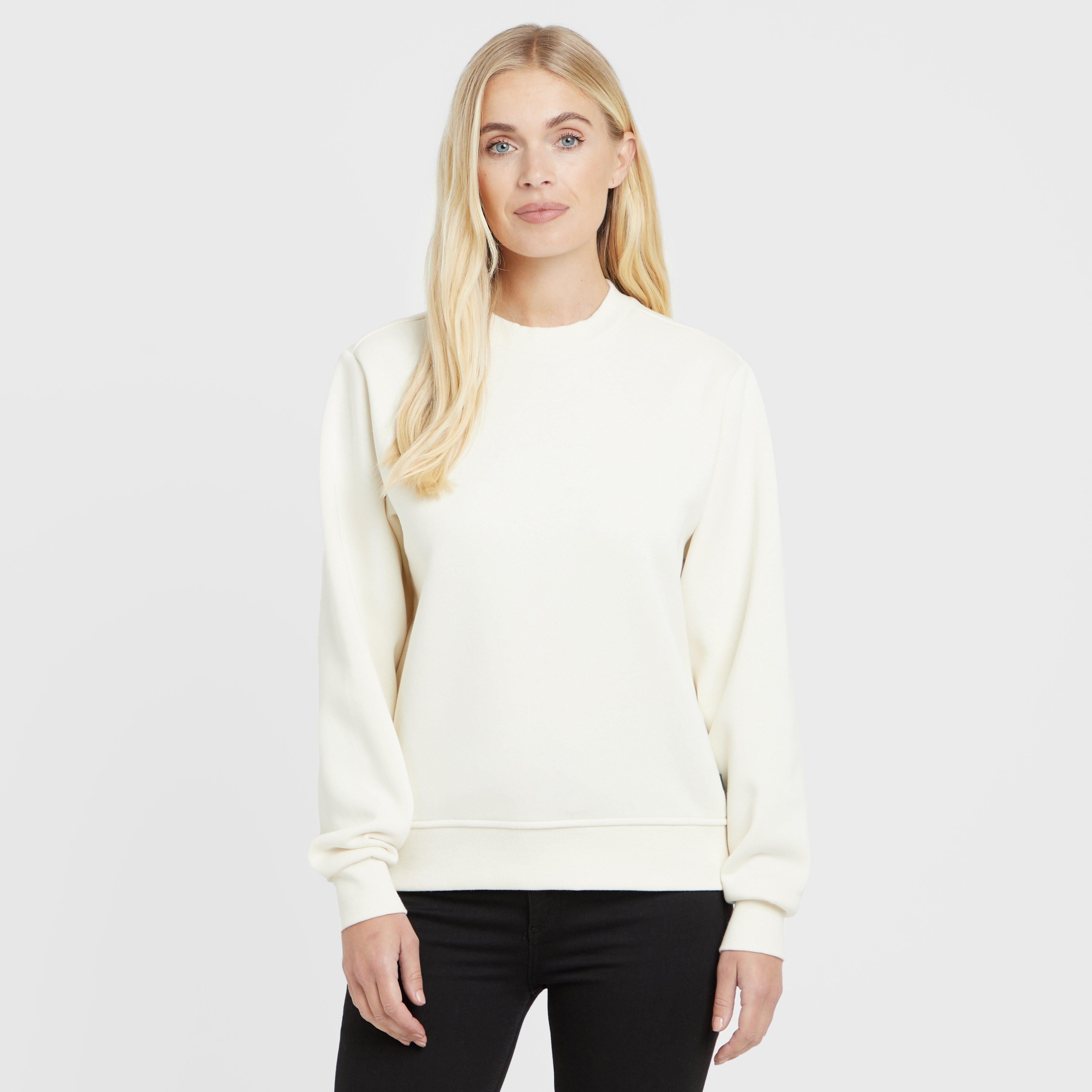 Green Label Womens Haven Crew Neck Sweatshirt Antique White