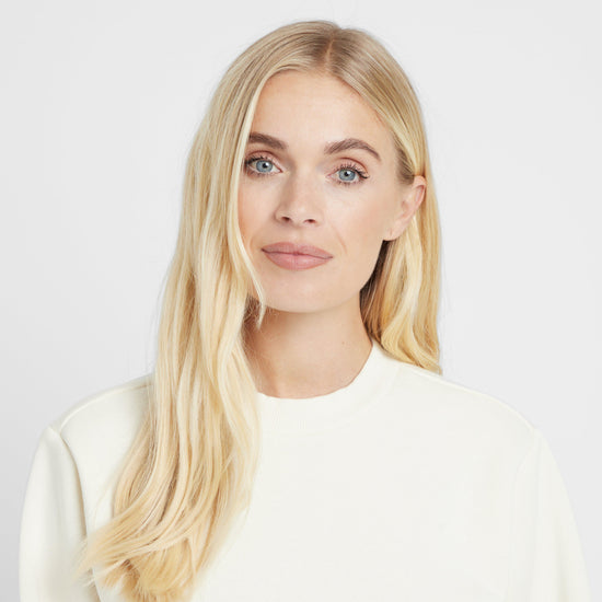 Green Label Womens Haven Crew Neck Sweatshirt Antique White