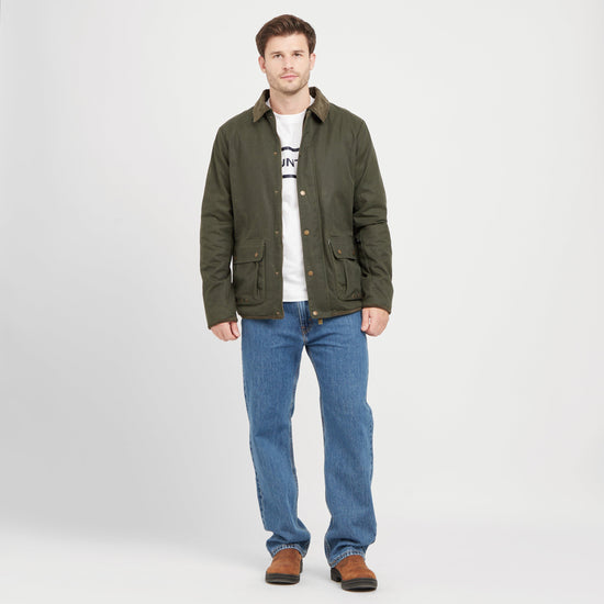 Green Label Mens Kilmar Wax Jacket Green