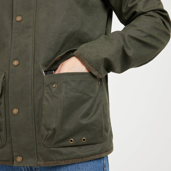 Green Label Mens Kilmar Wax Jacket Green