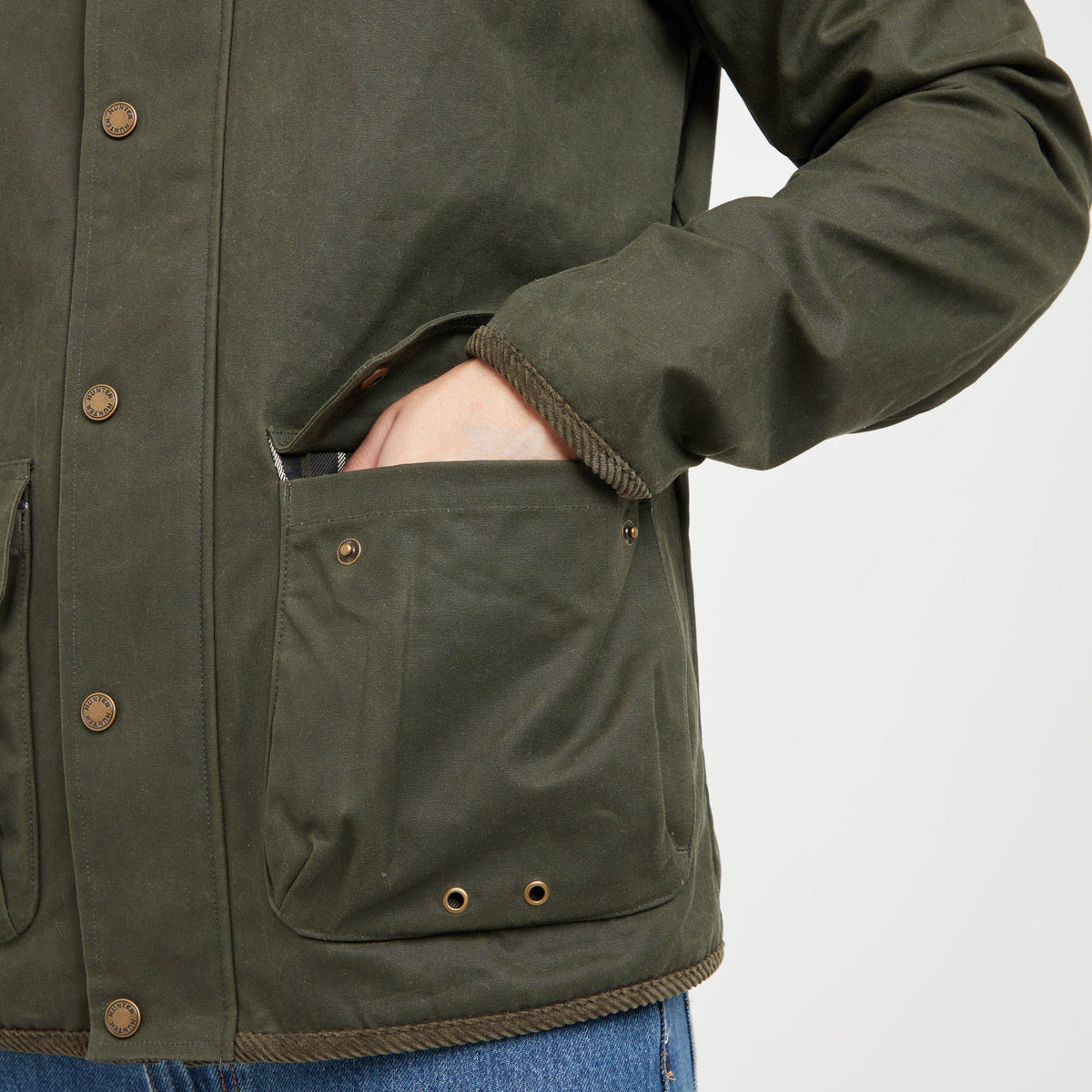 Green Label Mens Kilmar Wax Jacket Green