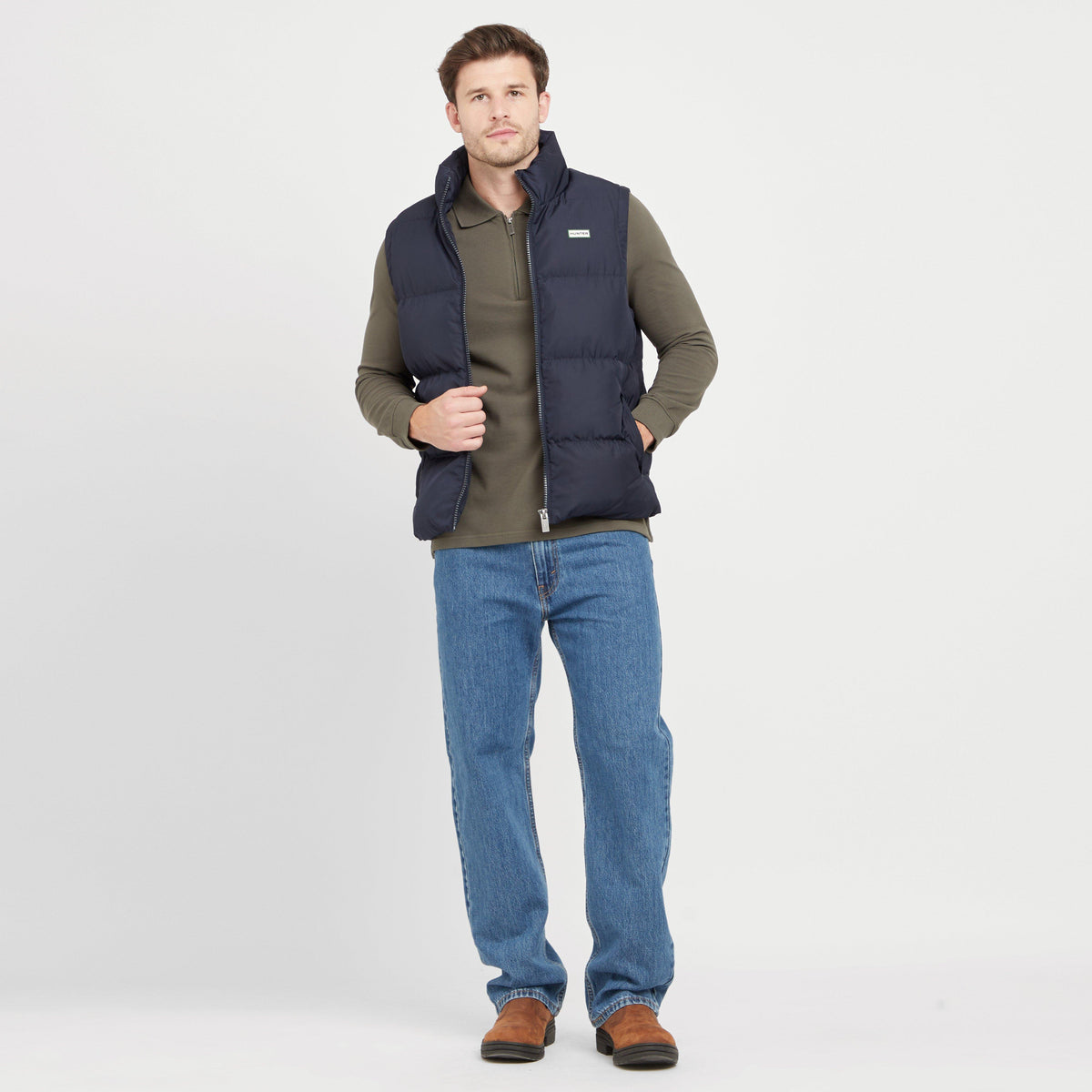 Green Label Mens Dunfer Gilet Night Sky