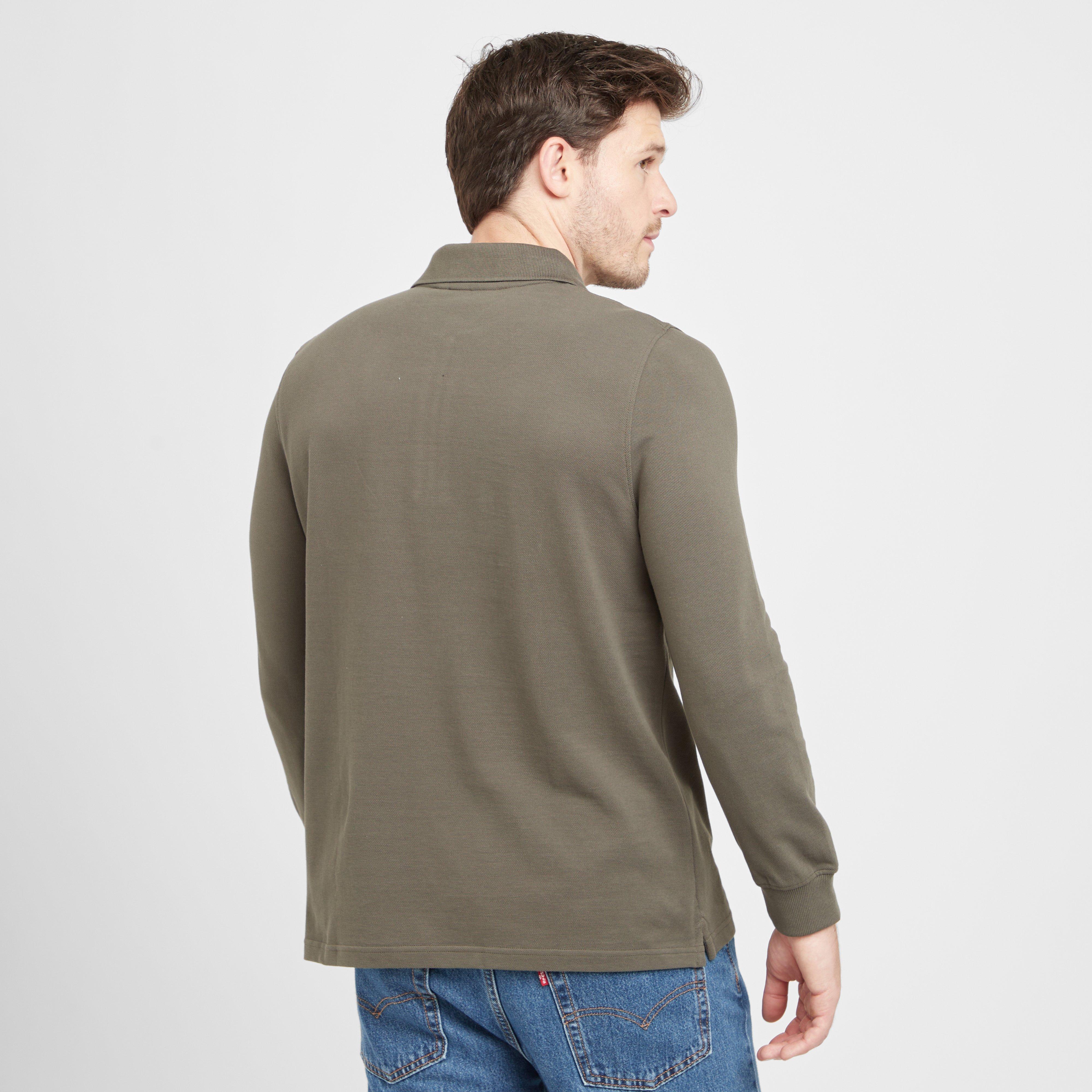 Green Label Mens Airdrie Long Sleeve Polo Shirt Green