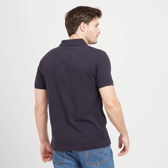 Green Label Mens Alvie Short Sleeved Polo Shirt Navy