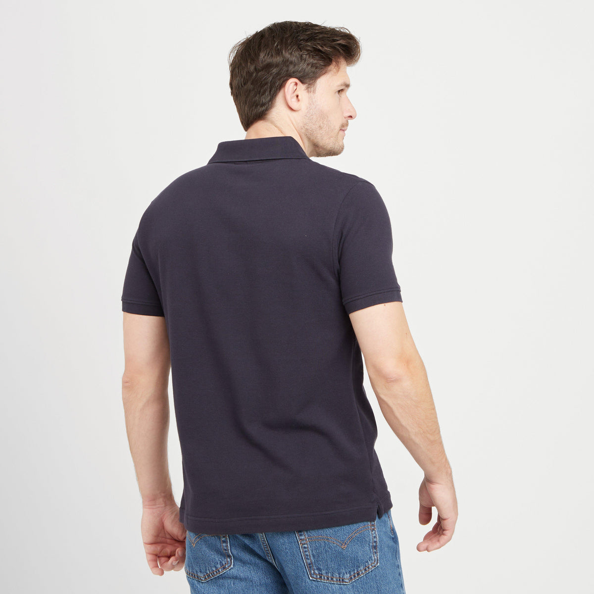 Green Label Mens Alvie Short Sleeved Polo Shirt Navy